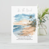 Invitation Watercolor Beach Sur La Plage Mariage (Debout devant)