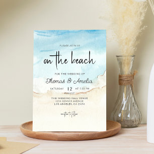 Invitation Watercolor Beach Sur La Plage Mariage D'Été