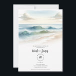 Invitation Watercolor Beach Waves Rustic Coastal Mariage<br><div class="desc">Customisez comme vous voulez.</div>