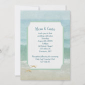Invitation Watercolor Beach Wedding et Starfish (Devant)