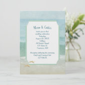 Invitation Watercolor Beach Wedding et Starfish (Debout devant)