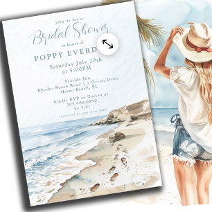 Invitation Watercolor BeachDouche nuptiale