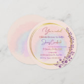 Invitation Watercolor Berries Circular Bridal Shower Invitati (Devant / Derrière)