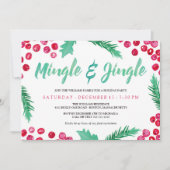 Invitation Watercolor Berries Mingle & Jingle (Devant)