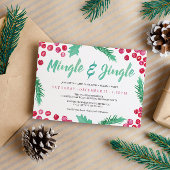 Invitation Watercolor Berries Mingle & Jingle