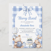 Invitation Watercolor Berry Sweet 1er Anniversaire Photo de f (Devant)