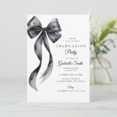 Invitation Watercolor black bow modern graduation party (Debout devant)