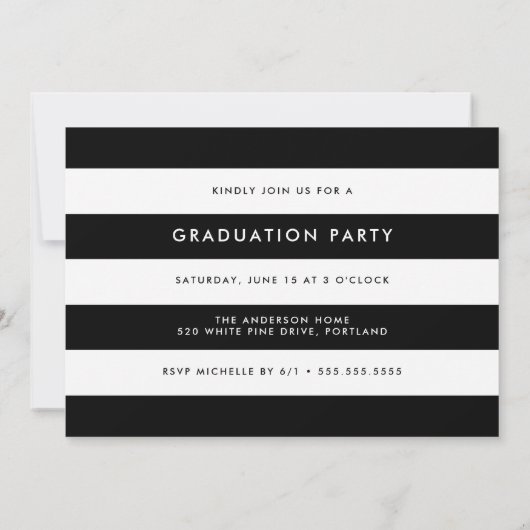 Invitation Watercolor Black Brush Script Graduation Party (Dos)