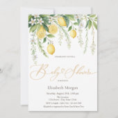 Invitation  Watercolor Blooming Lemons Baby Shower (Devant)
