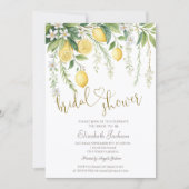 Invitation  Watercolor Blooming Lemons Bridal Shower  (Devant)