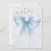 Invitation Watercolor Blue Bow Oh Boy! Baby Shower (Dos)