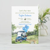 Invitation Watercolor Blue Golf Baby shower (Debout devant)