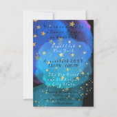 Invitation Watercolor Blue Ocean Night Sky Starry Dance Party (Dos)