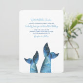 Invitation Watercolor Blue Whale Tale Mariage (Debout devant)