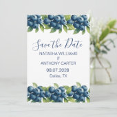 Invitation Watercolor Blueberry Wedding Save the Date (Debout devant)