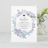 Invitation Watercolor Blush Floral 2025 Graduation Party (Debout devant)