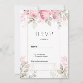 Invitation Watercolor blush pink mint white floral RSVP (Devant)