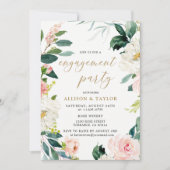 Invitation Watercolor Blush Russe Engagement Party (Devant)