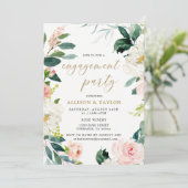 Invitation Watercolor Blush Russe Engagement Party (Debout devant)