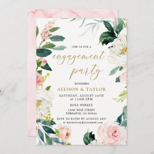 Invitation Watercolor Blush Russe Engagement Party
