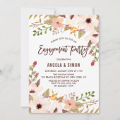 Invitation Watercolor Bohemian Flowers Engagement (Devant)