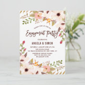 Invitation Watercolor Bohemian Flowers Engagement (Debout devant)