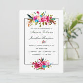 Invitation Watercolor Boho Chic Floral Engagement Party (Debout devant)