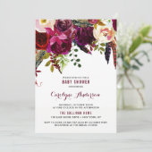Invitation Watercolor Boho Floral Baby shower d'automne (Debout devant)
