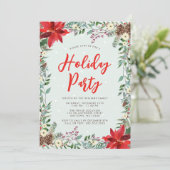 Invitation Watercolor Bois verdure Fête de vacances (Debout devant)