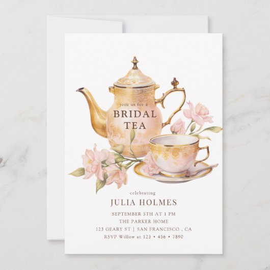 Invitation Watercolor  Botanical Bridal Tea Shower (Devant)