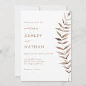 Invitation Watercolor Botanical Eucalyptus Leaf Stem Wedding (Devant)