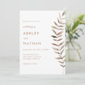 Invitation Watercolor Botanical Eucalyptus Leaf Stem Wedding (Debout devant)