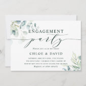 Invitation Watercolor Botanical Green Engagement Party (Devant)