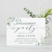 Invitation Watercolor Botanical Green Engagement Party (Debout devant)