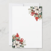 Invitation Watercolor Botanical Holly Berries Christmas Party (Dos)