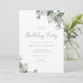 Invitation Watercolor Botanique fête d'anniversaire (Debout devant)