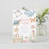 Invitation watercolor bow under the sea baby shower (Debout devant)
