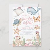 Invitation watercolor bow under the sea baby shower (Devant)