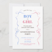 Invitation Watercolor Bows Baby Genre Reveal Party (Devant)