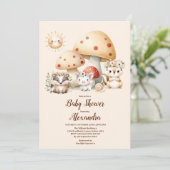 Invitation Watercolor Boy Baby shower Woodland (Debout devant)