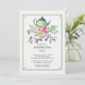 Invitation Watercolor Bridal Shower Spot of Tea Shower Invite (Debout devant)