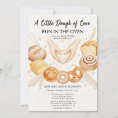 Invitation watercolor Bun in the Oven Bakery Baby Shower (Devant)