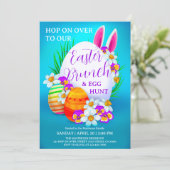 Invitation Watercolor Bunny Egg Hunt & Easter Sunday Brunch (Debout devant)