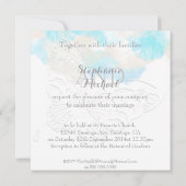 Invitation Watercolor Butterfly Ocean Shore Wedding Invitatio (Dos)