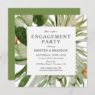 Invitation Watercolor Cactus