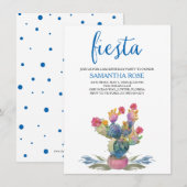 Invitation Watercolor Cactus Fiesta 60e anniversaire (Devant / Derrière)