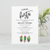 Invitation Watercolor Cactus Final Fiesta Bachelorette (Debout devant)