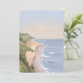 Invitation Watercolor California Coast Mariage (Debout devant)
