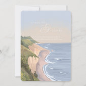 Invitation Watercolor California Coast Mariage (Devant)