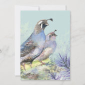 Invitation Watercolor California Quail Bird Faune (Devant)